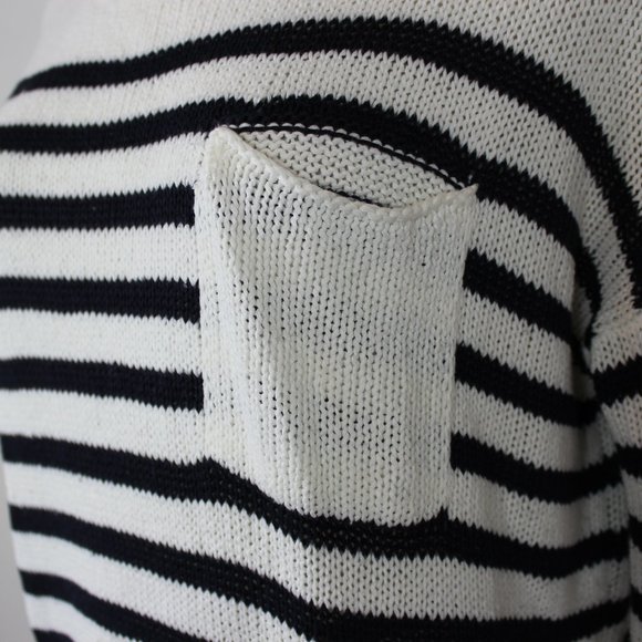 H&M White and Navy Striped Sweater size XS - Picture 3 of 8